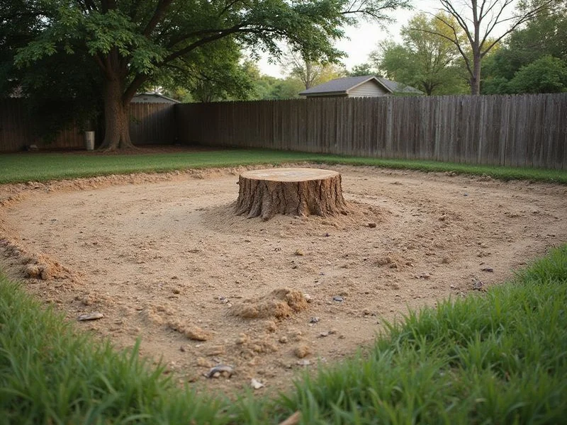 Clean level ground after large stump removal