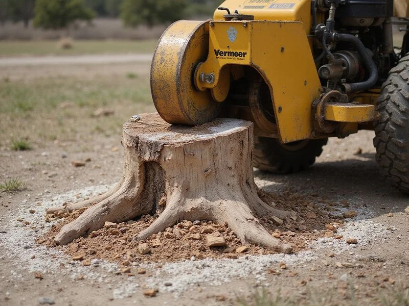 Vermeer stump grinder removing oak stump